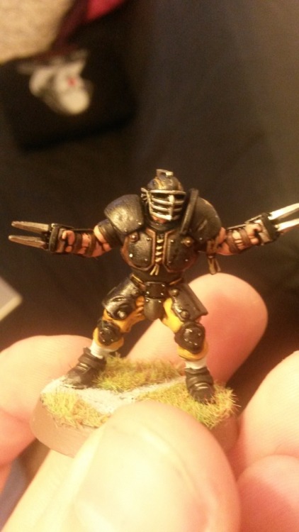 When it was initially released, I was in charge of painting our stores Human side of Blood Bowl. Can