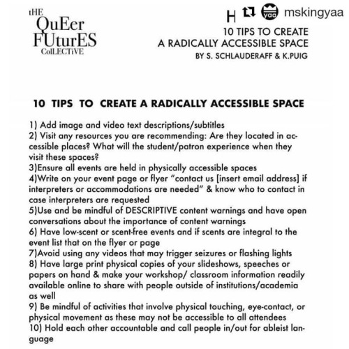 #Repost @mskingyaa (@get_repost) ・・・ ID. A list of 10 tips to create a radically accessible space. 1