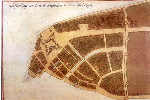 Castello map plan of lower Manhattan 1660
