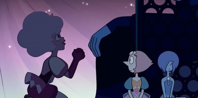 whitedlamond:  Pearl has met other Pearls.this heightens the theory that blue pearl and yellow pearl knew about, and possibly played a role in, the rebellion.pearl MET blue and yellow pearl. they talked while pearl was at the height of her “learning