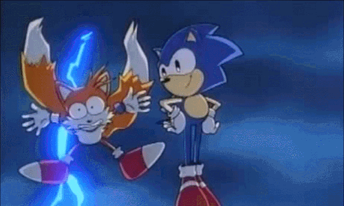 jumpyhyliannetop:  Tails’ fear of lightning, then and now   things should never change much ^ ^