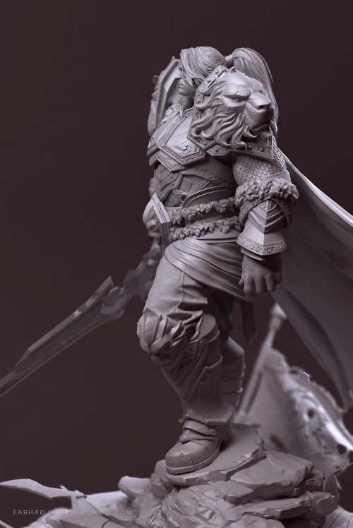 theartofmany:  Artist:  Farhad NojumiTitle:  King Varian Ryn“I had pleasure that joined to Taurus Studio team for making Warcraft figures. I worked on body armor and the pose. Head done by Caleb Nefzen. Also thanks to Ray Chan for art directing.”Amazing