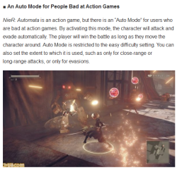 tastelesssandwiches:  Oh look they’re adding a game journalist mode to the new nier