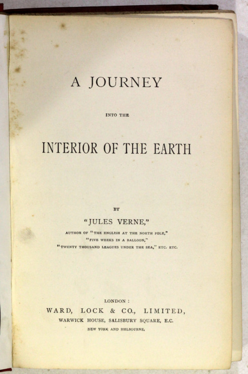 A Journey into the interior of the Earth Jules Verne Translated by F.A. M. [F A Malleson] Vicarage, 