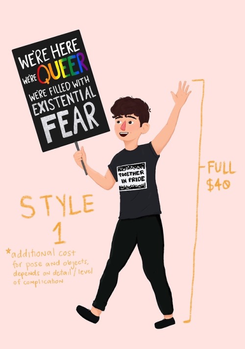 sodamnprctty:I’M OPENING COMMISSIONS!!i am an unemployed nonbinary lesbian who loves to draw and i w