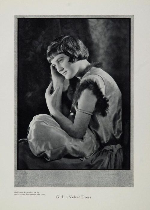 1929 Young Girl Velvet Dress Portrait 