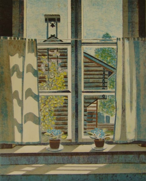 Window  -   Markku MäkeläFinnish,b.1954-lithograph,  52 x 42 cm