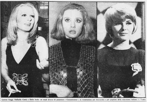 1973. Loretta Goggi, Raffaella Carrà, Delia Scala.