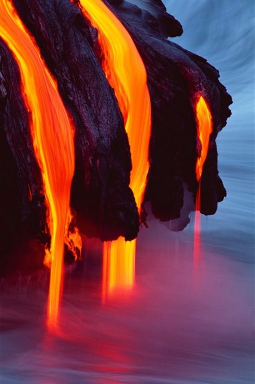 adventures-of-thy-pagan-soul:Flow into the ocean: Lava Photography by G. Brad Lewis.