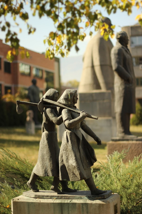 The sculpture garden at the Museum of Socialist Art, Sofia, Bulgaria.Formerly called the Museum of T