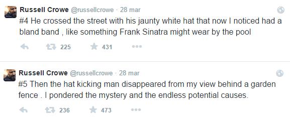 jadenvargen:  every once in a while i go through russell crowe’s twitter and somehow