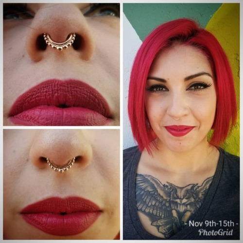 An absolutely stunning piece of jewelry on an absolutely stunning woman!  Fresh #septum piercing wit