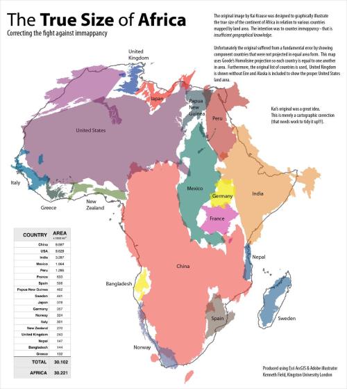 The True Size Of Africa Kenneth Field 10 Maps On The Web The True Size Of Africa Kenneth Field 10 Maps On The Web