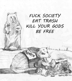 californiapunk:   California Bears by Alex Ramirez Crust Punk Possum 