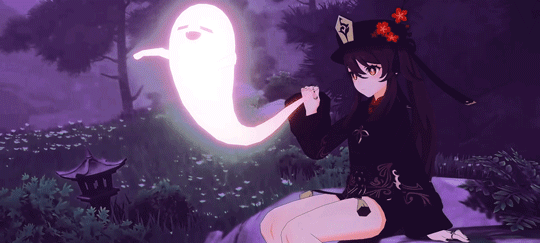 Halloween fever Hu Tao animation, I made this also into the hd animated  wallpaper but i decided to share it's lesser version as gif for you to  enjoy too, hope you like
