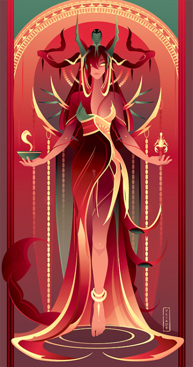 Oracle card game project about the Egyptian Gods &amp; Godesses / Drawn by me on Adobe Ilustrato