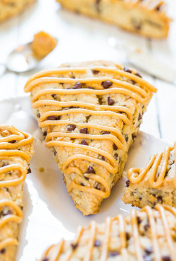 dustjacketattic:  peanut butter chocolate chip scones | averie cooks  delish