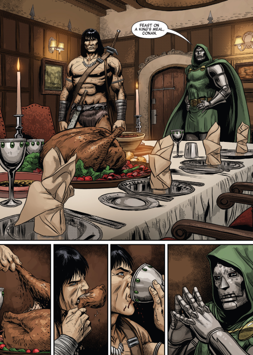 durasin:why-i-love-comics:Savage Avengers #8 - “Dinner with Victor” (2019)written by Gerry Dugganart