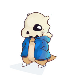 caribun:  marowak is my favorite pokemon, so I drew a cubone sans 