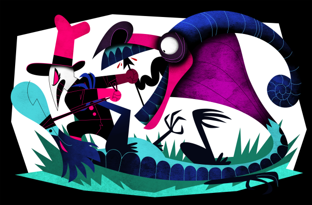 VARMINT WRANGLER! Part of the Art Telephone Game:Â Guardian!