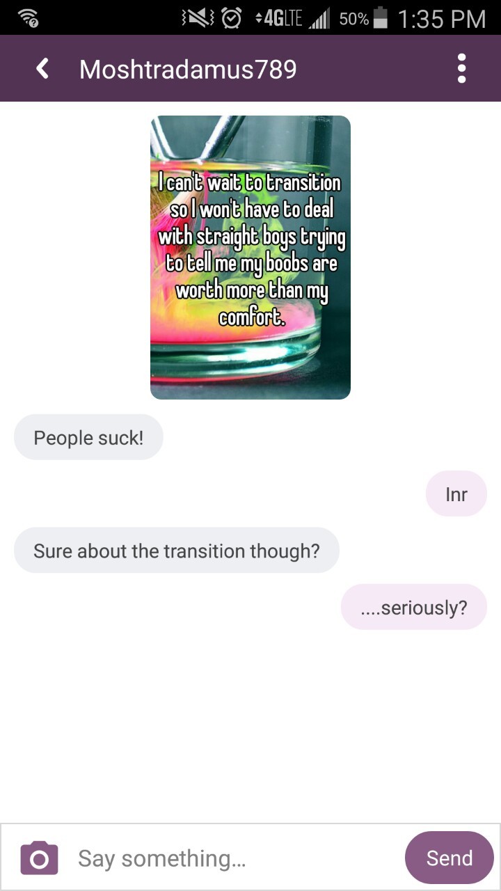 cispeopletexting:  I…what?   “Fuckin people doing the thing&hellip; *does