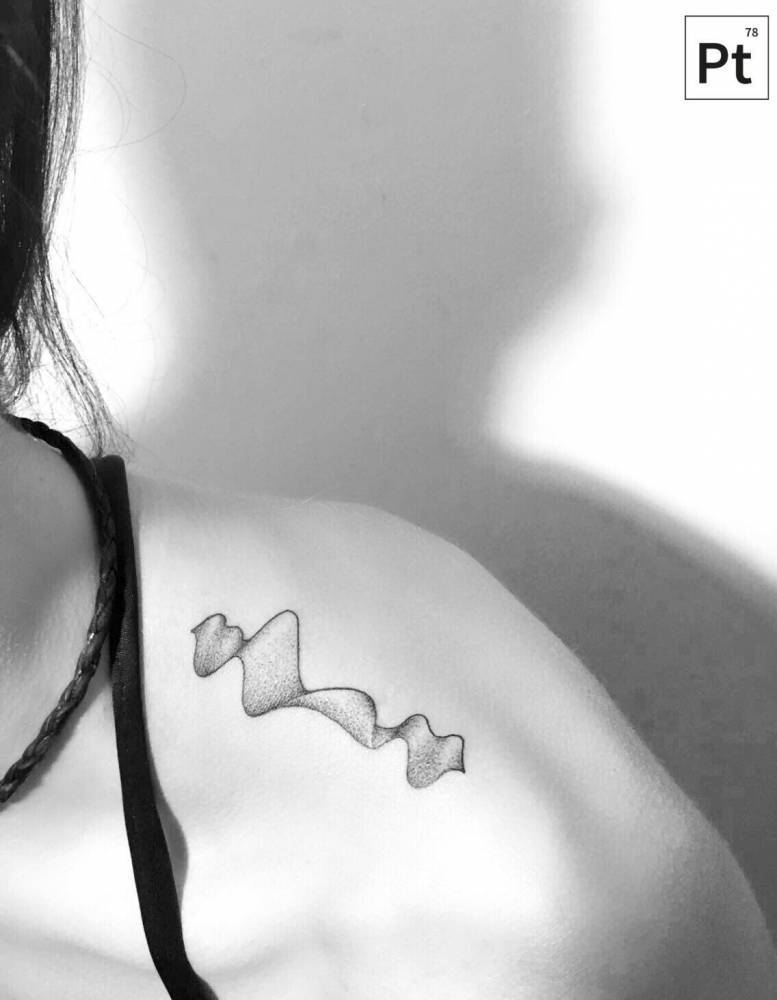 Little Tattoos — Soundwave tattoo on the left top of the shoulder....