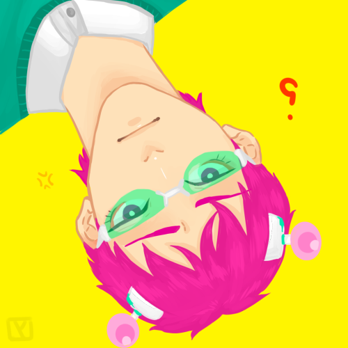 saiki kusuo! happy birthday to the most relatable anime character ever. (i drew this purposely upsid