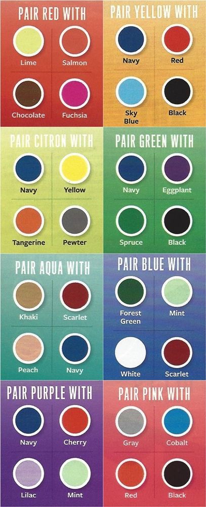 fashioninfographics:  A cheat sheet to color pairing 