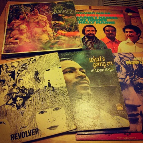 analog-blog:  Some ũ pickups. Went to ‘Culver City’ to look at a Jazz collection, turned out to be an older white guy in Watts with a bunch of Rock. I was confused. #Craigslistyulie #LarryCoryell #nakedCoryellfamily #weirdcovers #MarvinGaye #WhatsGoingOn