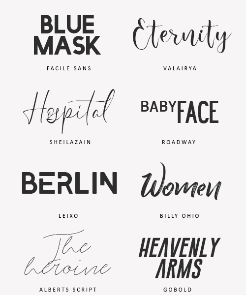 yourfonts:Please, like or reblog if you download itFacile sansValairyaSheilazainRoadwayLeixoBilly oh