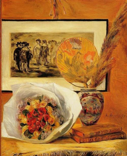 capturing-the-light: Still Life with Bouquet Pierre-Auguste Renoir, 1871, oil on canvas, 73.3 x 58.9