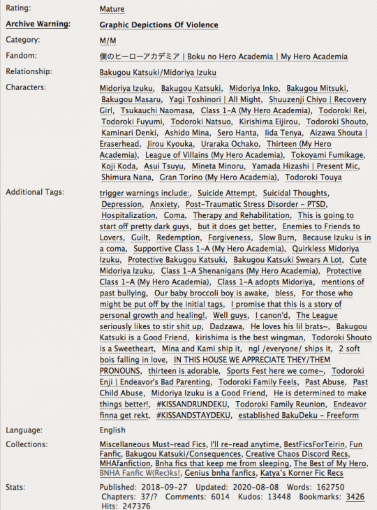 Screenshot of AO3 fic in the sky of a million stars