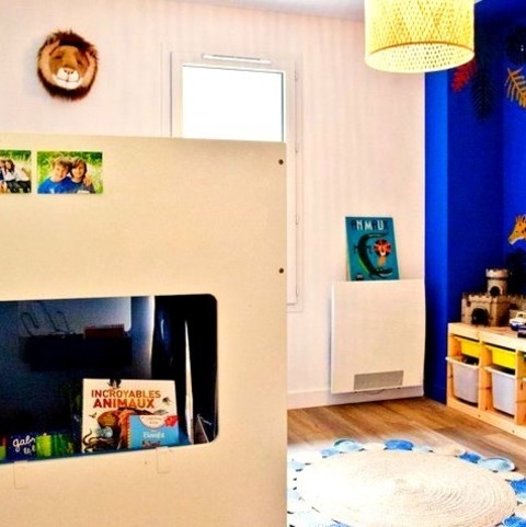 Contemporary KidsKids' Room - Large Contemporary Boy Laminate Floor And Brown Floor Kids' Room Idea With