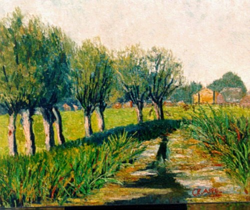 Polder Landscape    -    Christiaan &lsquo;Karel&rsquo; Appel  1940Dutch 1921-2006 oil on canvas 44,