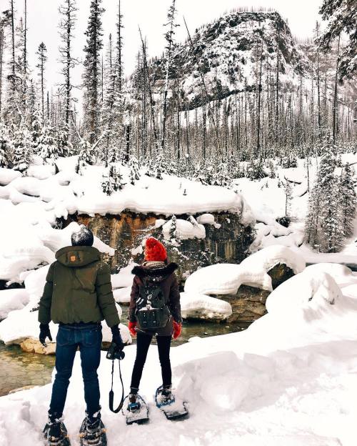 stylishblogger:Wrapped up the trip by snowshoeing Marble Canyon alongside good friend, witchy collea