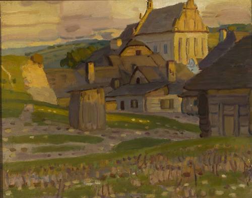 “Last sun rays on the church of St. Anne in Kazimier“ (b.1913) Józef Mańkowski (Polish;1868–1915), o
