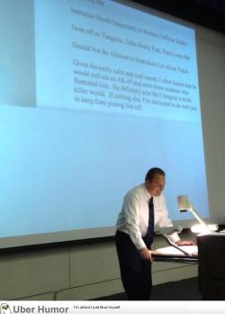 omg-pictures:Professor reading his teaching