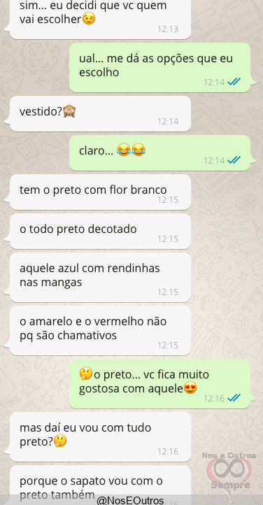 corrigindo: CONVERSA DE MARIDO E MULHER LXCOM QUE ROUPA EU VOU?na hora do almoço a esposa discute co