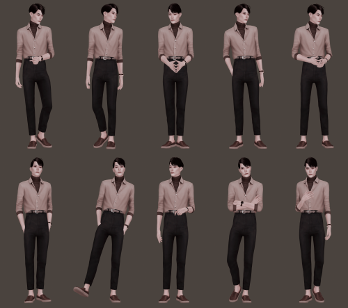 Male Model Pose Pack N3- 20 male poses- ingame and cas- “all in one” included- cas traits: loves out