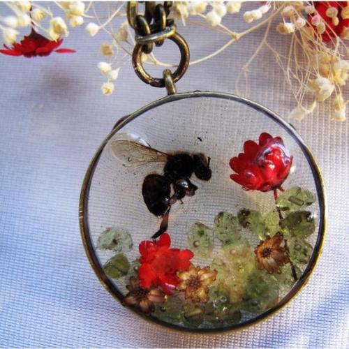 Honeybee and Peridot Necklace //BeeAlchemyJonesFarm