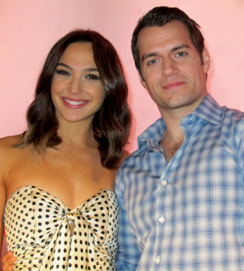 Wonder Woman and Superman Gal Gadot and Henry Cavill, there are several other pics, but this is a sm