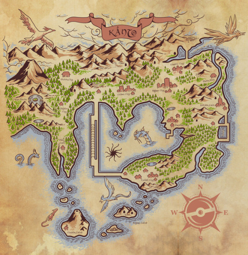 insanelygaming: Kanto Map  Prints available on Society6 Created by MeleeNinja