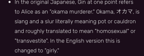 The Fact Gin Canonically Calls Alice A Slur Is So Funny To Me.. Like This Kid Can Be So Evil I Love Him