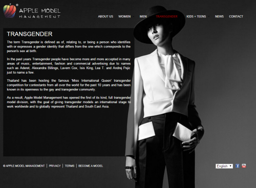 All-Transgender Modeling Agency Set to LaunchApple Model Management L.A. is ready to trans-form the 