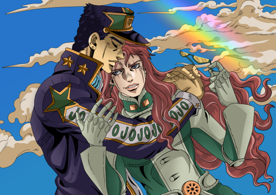 Kinda crazy how stone ocean has lines like kakyoins scars, glasses like  his, big titty small waist like his so they still buff, the werid shoulder  joints, not to mention how both