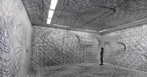 itscolossal:Vertigo-Inducing Room Illusions by Peter Kogler