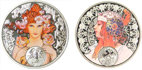 muchofmucha:  A series of twelve coins devoted to the 150th anniversary of Alphonse Mucha 