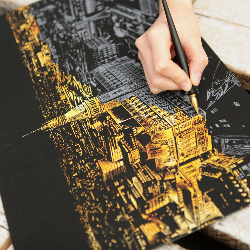 culturenlifestyle:New DIY Cityscape Scratch Art by Lago Design Seoul-based studio