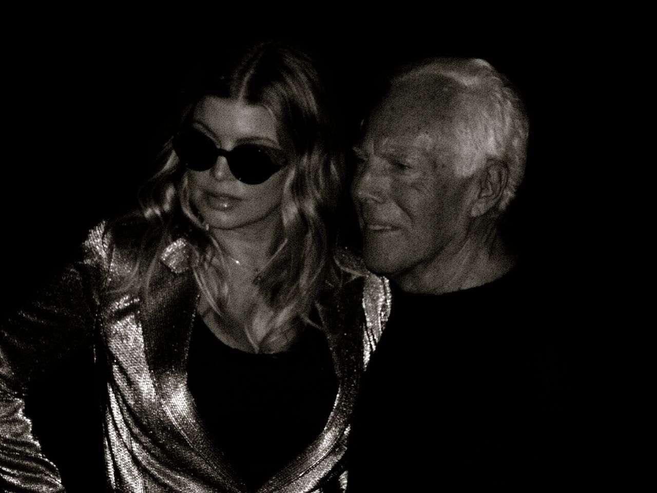 Fergie and Mr. Armani seconds after the Emporio Armani show.