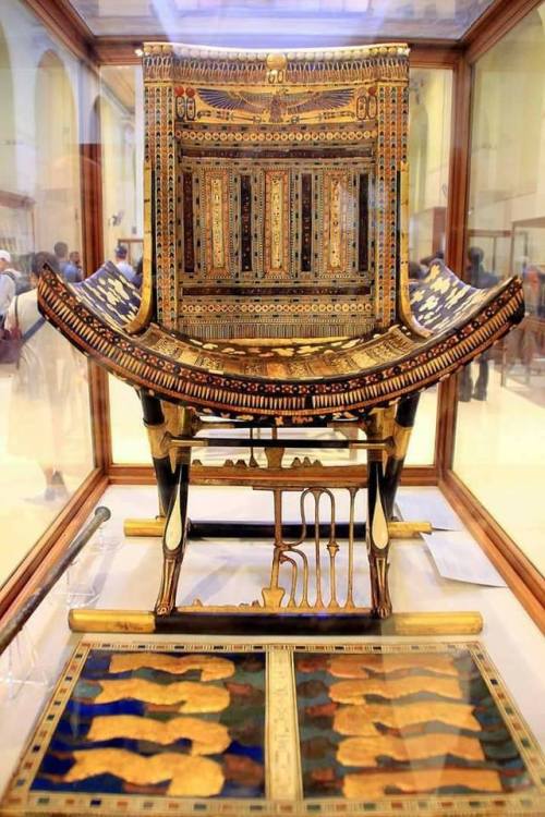 Detail of the Ceremonial Chair of Tutankhamun. Egyptian Museum, Cairo